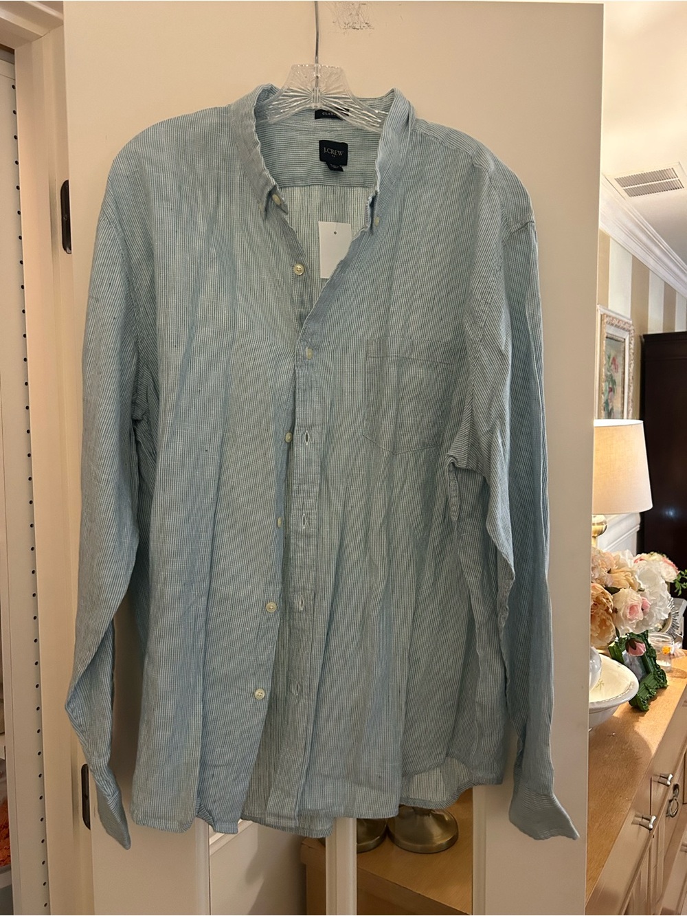 J. Crew Sky Blue Linen Relaxed Button-Down Shirt